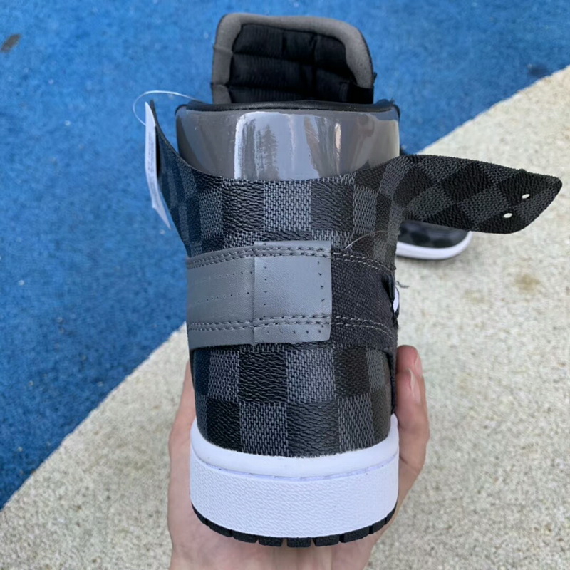 Authentic LV X OFF White X Air Jordan 1 with gray